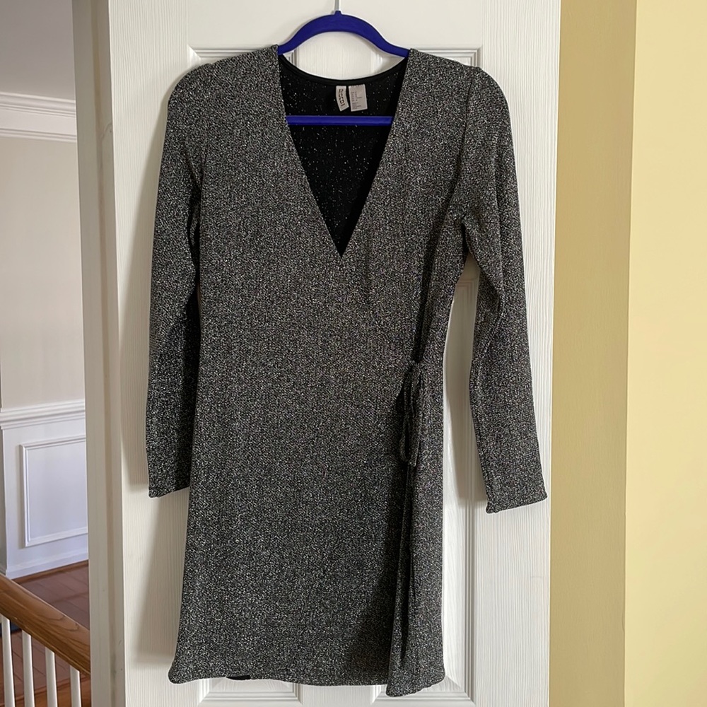 Metallic faux Wrap Dress - Size M